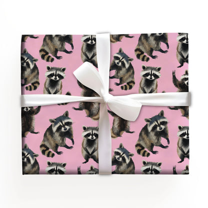Raccoon Feral Christmas Wrapping Paper Roll