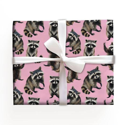 Raccoon Feral Christmas Wrapping Paper Roll
