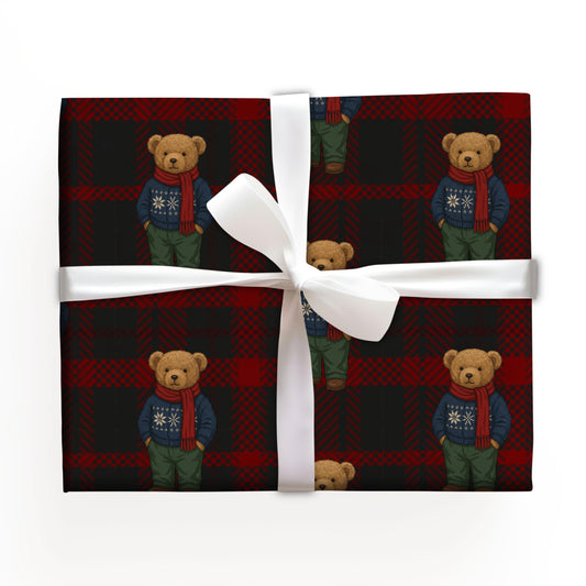 Bear Christmas Wrapping Paper Birthday Gift