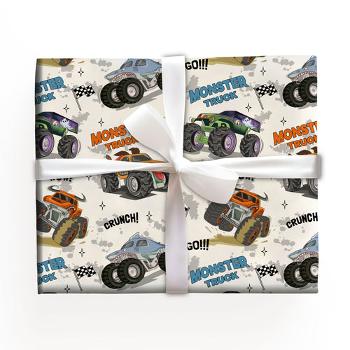 Monster Truck Wrapping Paper Birthday Gift