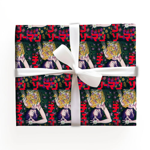 Chainsaw Man Xmas Gift Wrap with Holiday