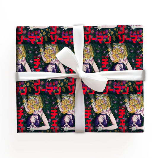 Chainsaw Man Xmas Gift Wrap with Holiday