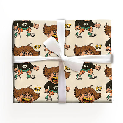 Funny Meme 67 Trend Wrapping Paper Gift Lovers