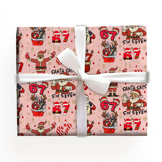 Six Seven Santa Clause Wrapping Paper