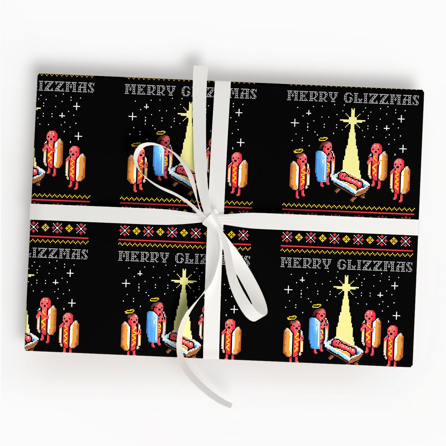 Merry Glizzmas Funny Hotdog Wrapping Paper