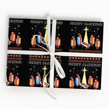 Merry Glizzmas Funny Hotdog Wrapping Paper