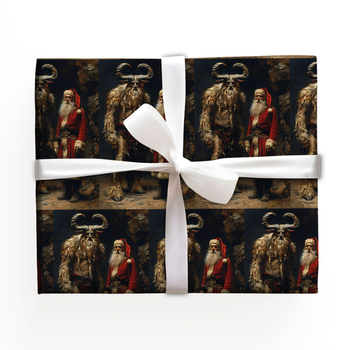 Gothic Krampus Santa Wrapping Paper