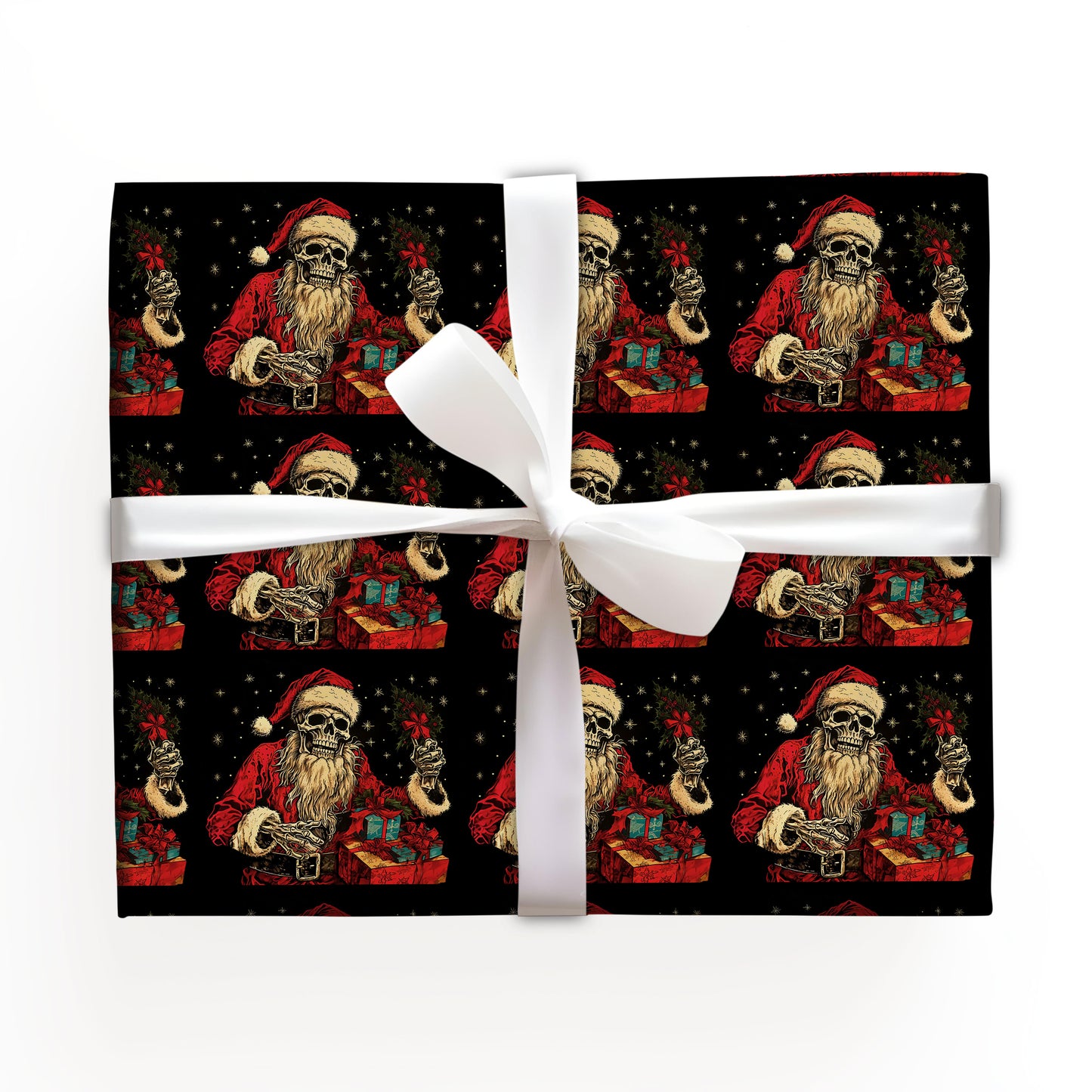 Gothic Skeleton Santa Christmas Wrapping Paper