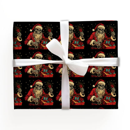 Gothic Skeleton Santa Christmas Wrapping Paper