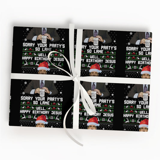 Michael Scott Sitcom Movie Matte Gift Wrapping Paper Thick Easy to Fold