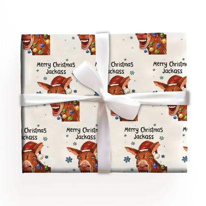 Merry Christmas Reindeer Christmas Wrapping Paper Roll