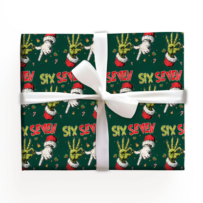 Viral 67 Grinch Hand Six Seven Wrapping Paper