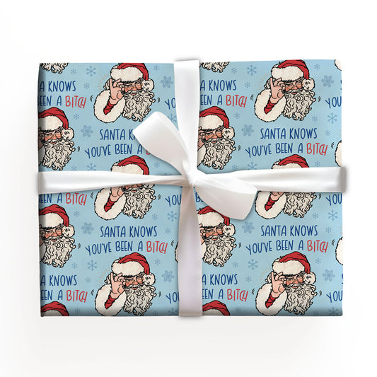 Santa Knows Christmas Wrapping Paper