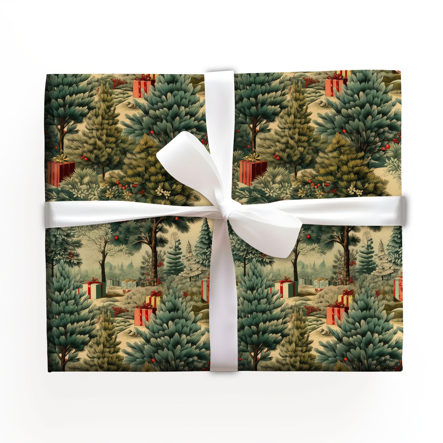 Vintage Christmas Tree Wrapping Paper
