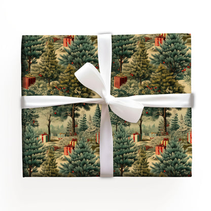 Vintage Christmas Tree Wrapping Paper
