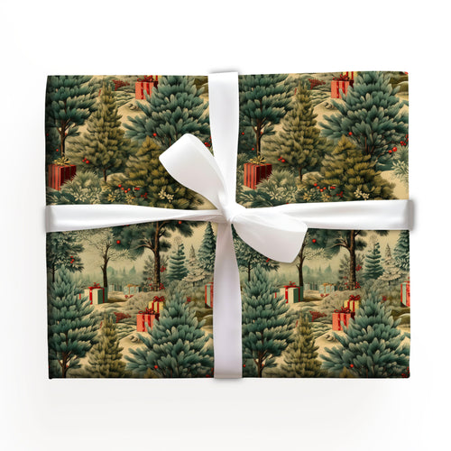 Vintage Christmas Tree Wrapping Paper