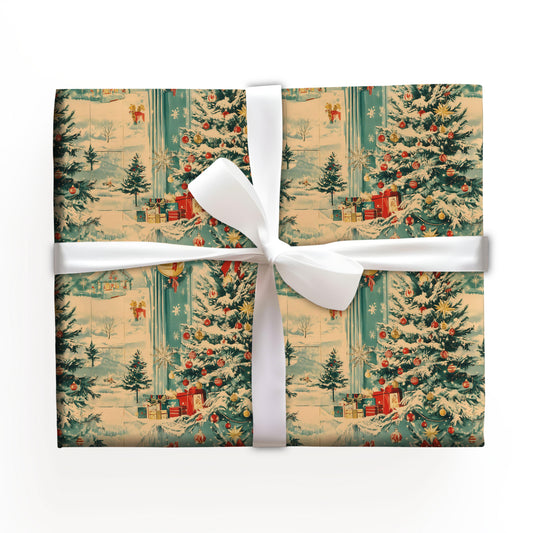 Vintage Santa Christmas Wrapping Paper