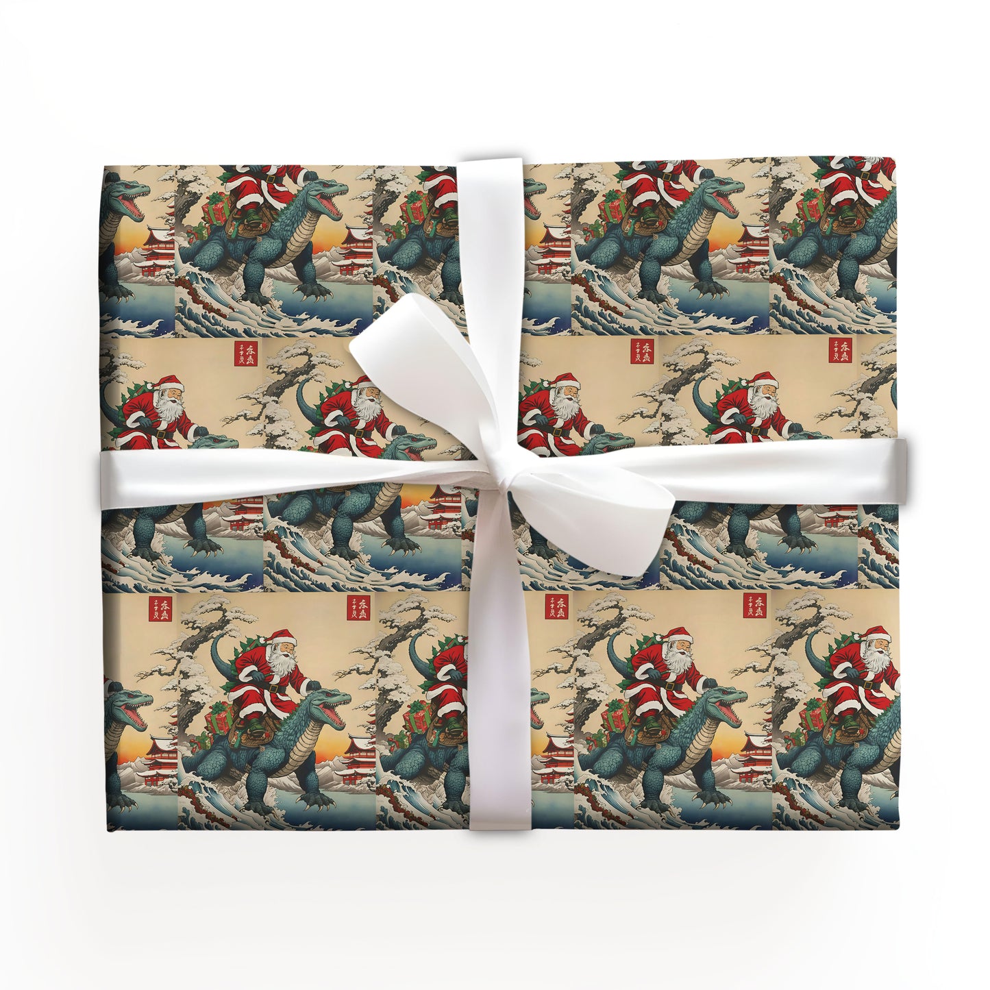 Godzilla Santa Wrapping Paper