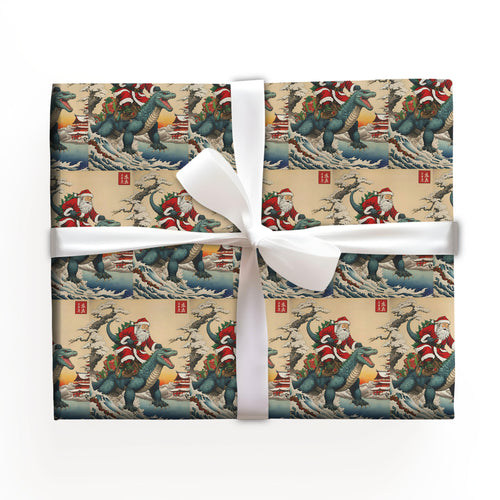 Godzilla Santa Wrapping Paper