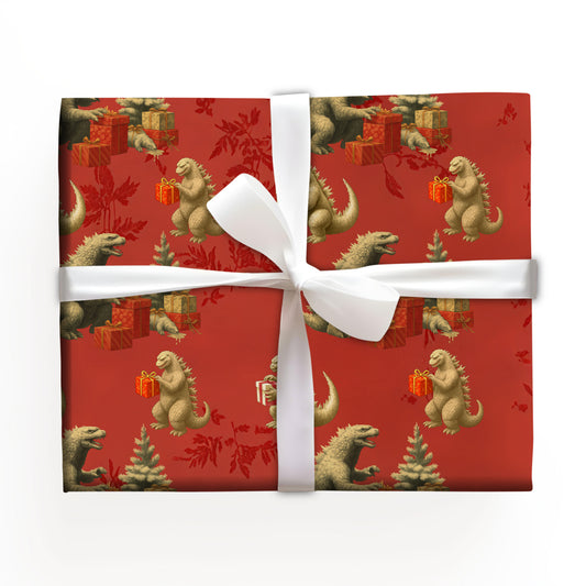 Godzilla Christmas Wrapping Paper