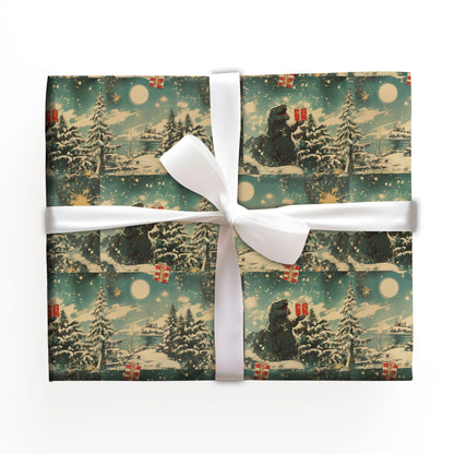 Godzilla Christmas Wrapping Paper Rolls