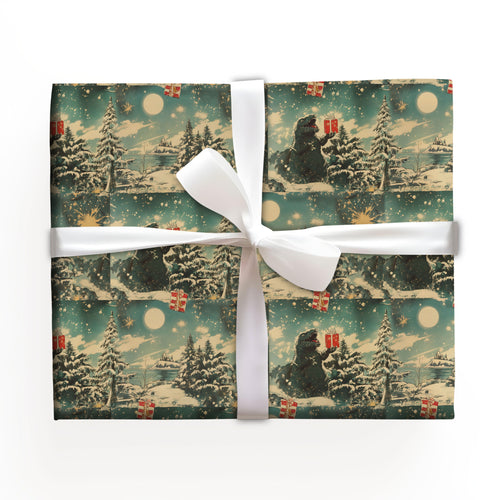 Godzilla Christmas Wrapping Paper Rolls