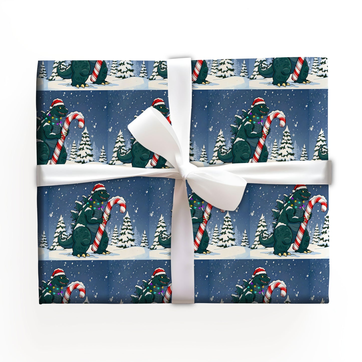 Godzilla Christmas Wrapping Paper Sheet