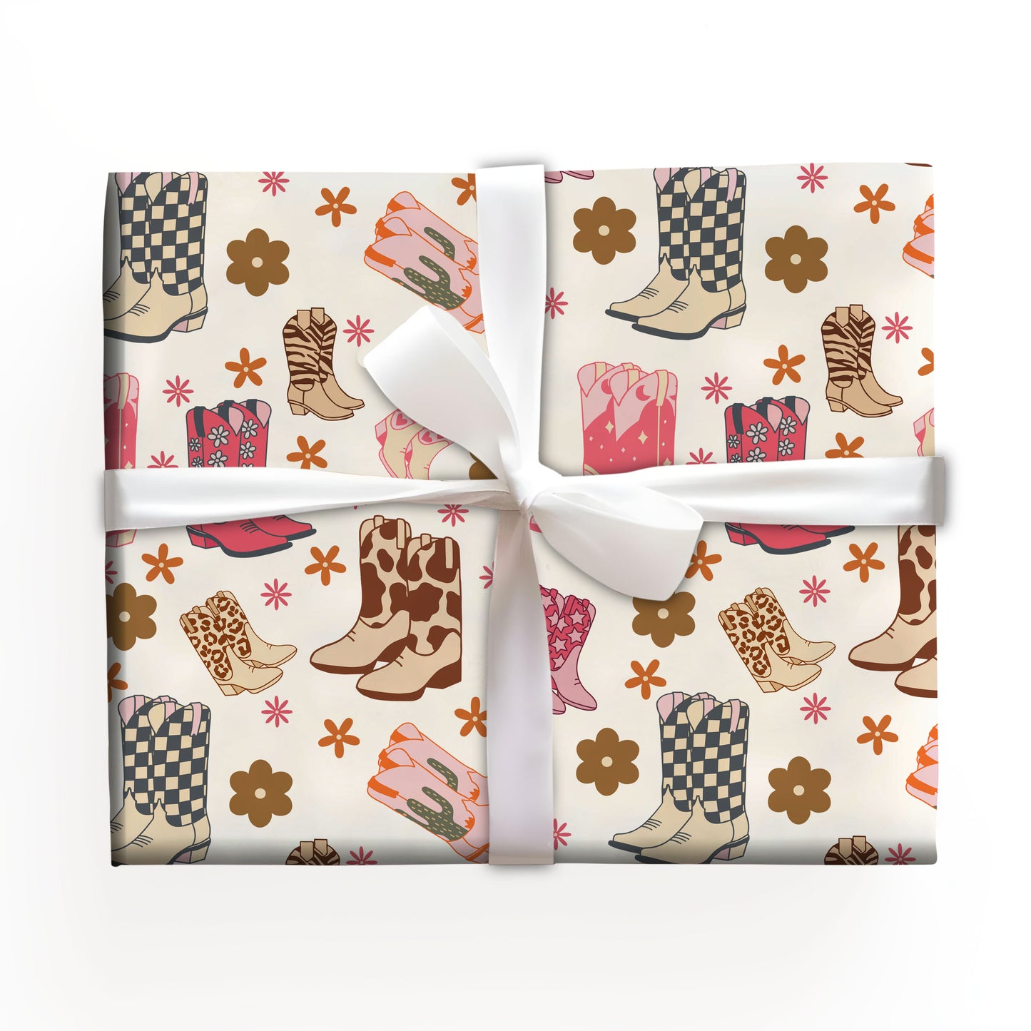 Wild West Christmas Cowgirl Wrapping Paper