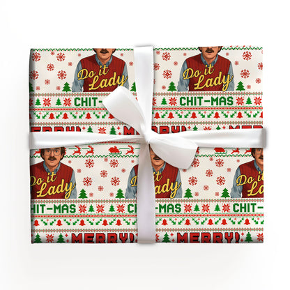 Do It Lady Chit Mas Wrapping Paper