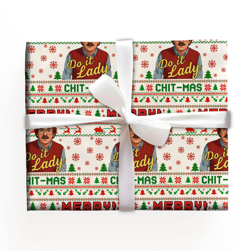 Do It Lady Chit Mas Wrapping Paper