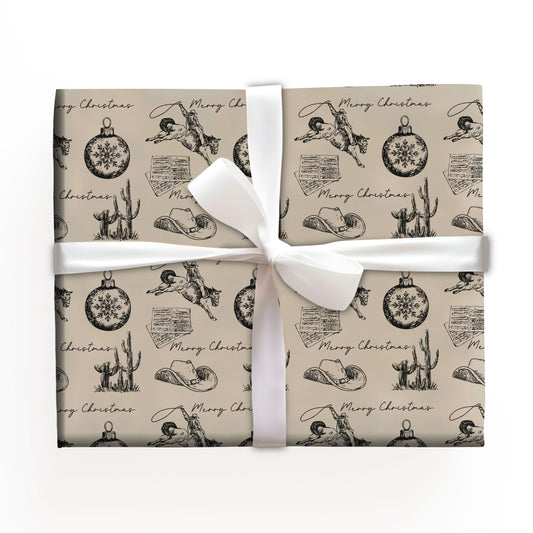 Cowboy Wild West Christmas Wrapping Paper