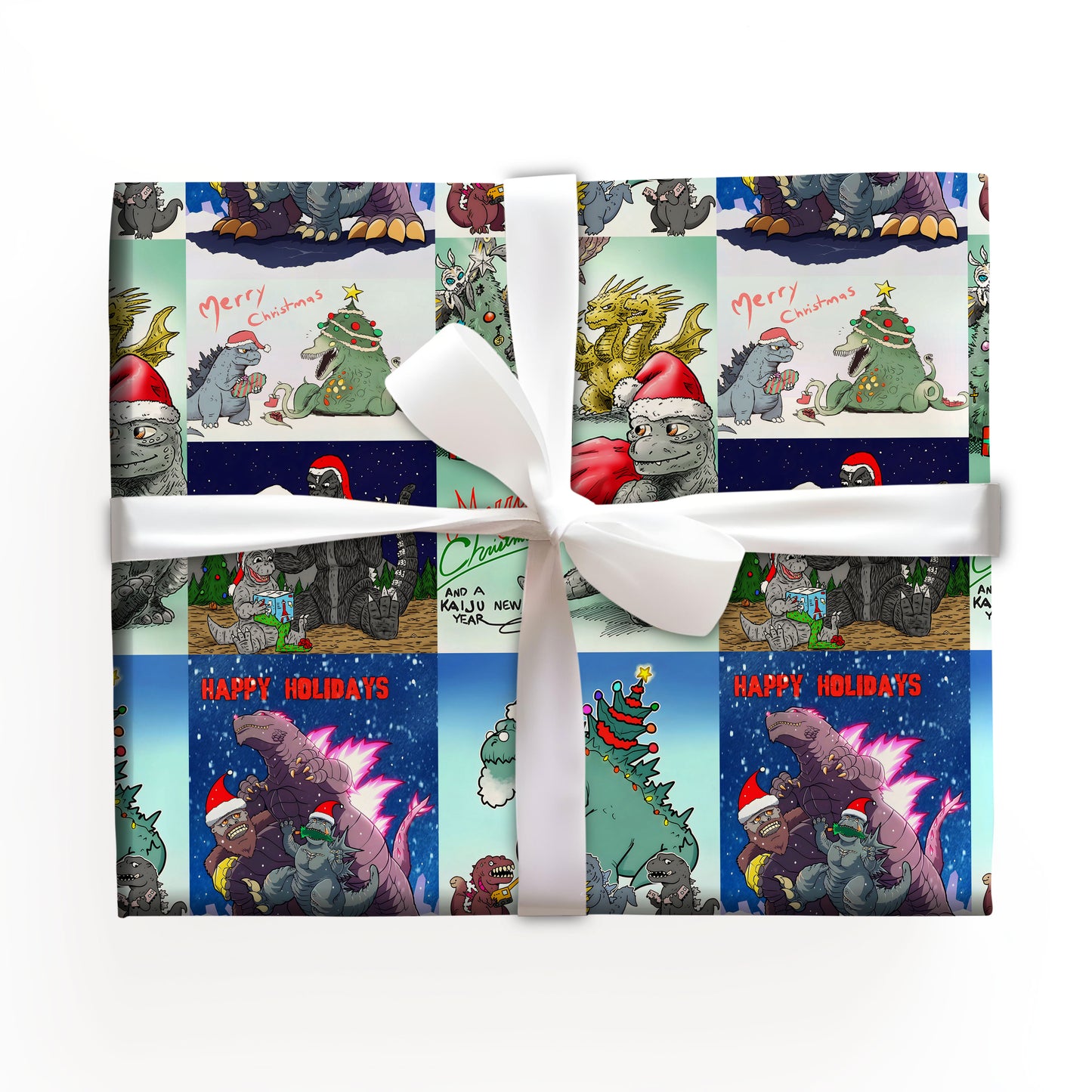 Godzilla Christmas Wrapping Paper Gift