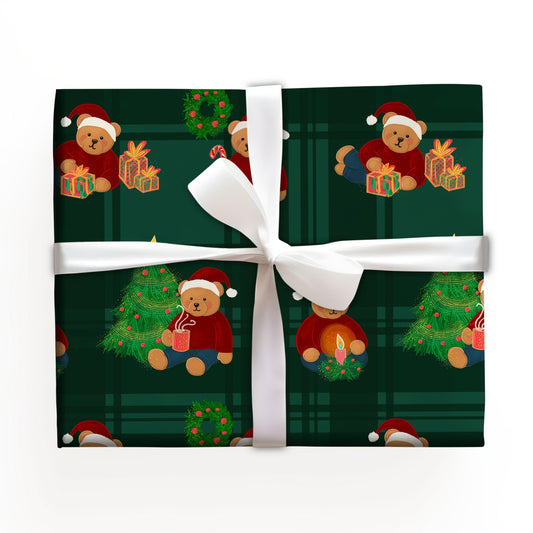 Teddy Christmas Tree Wrapping Paper