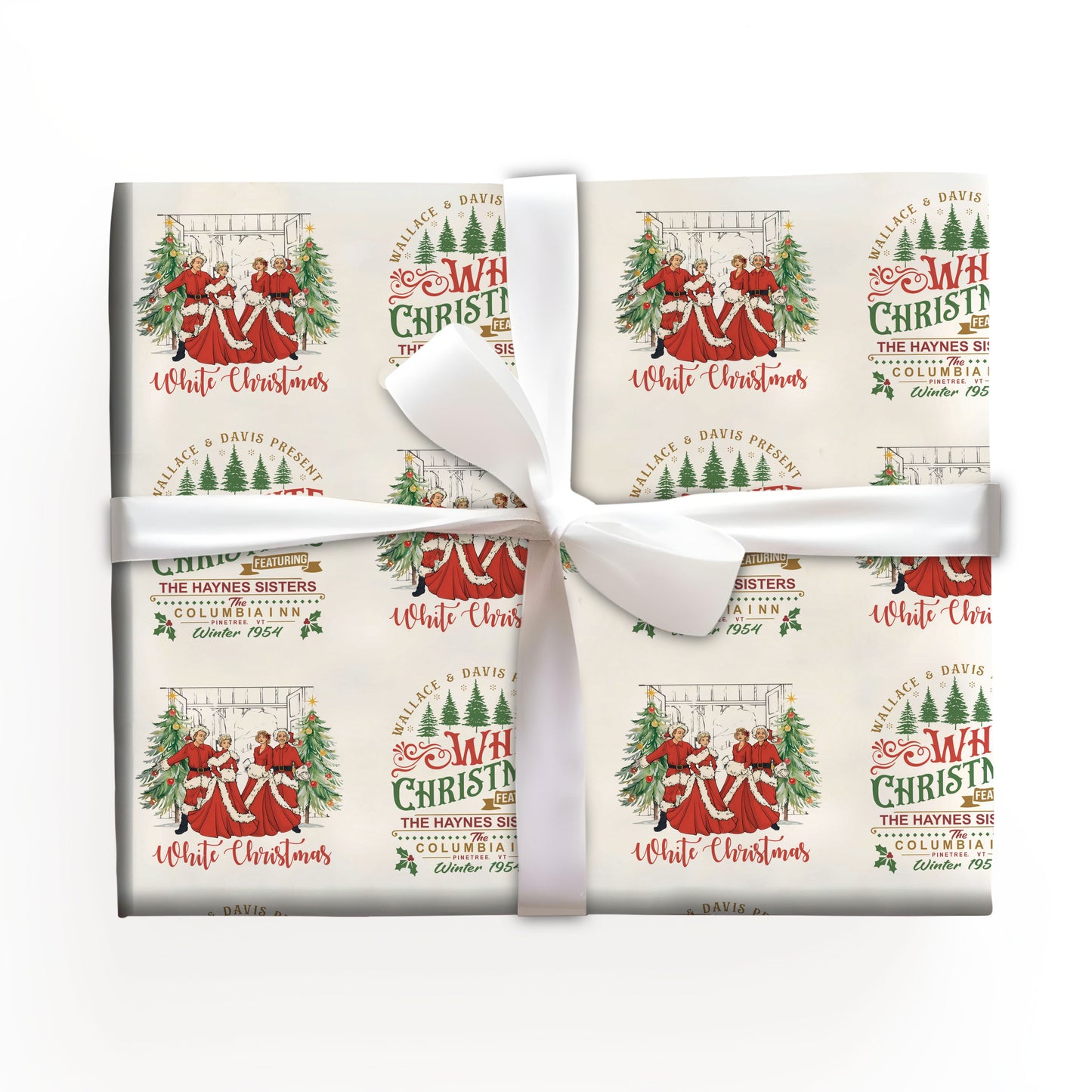 Vintage White Christmas Gift Wrap