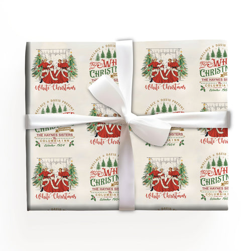 Vintage White Christmas Gift Wrap