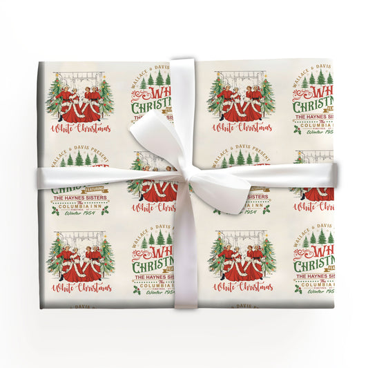 Vintage White Christmas Gift Wrap