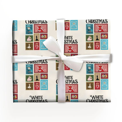 Retro White Christmas Wrapping Paper