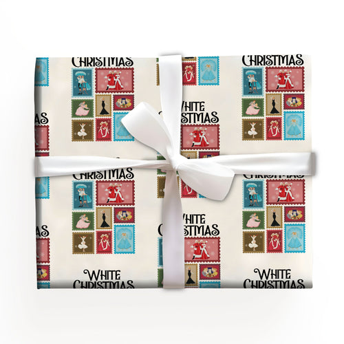 Retro White Christmas Wrapping Paper