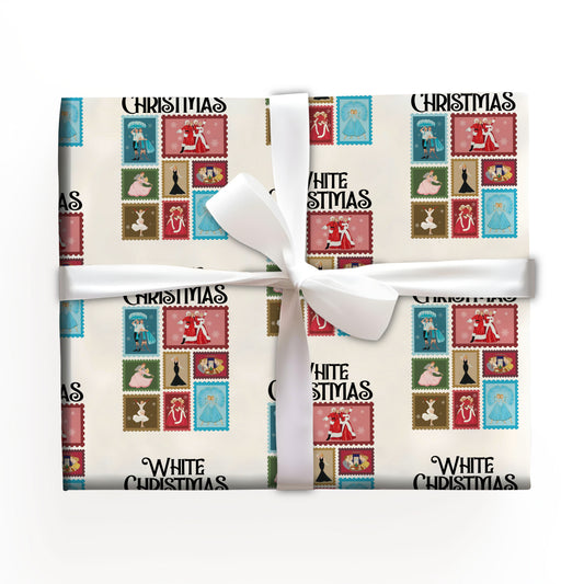 Retro White Christmas Wrapping Paper