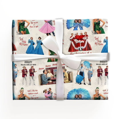 White Christmas Retro Gift Wrap