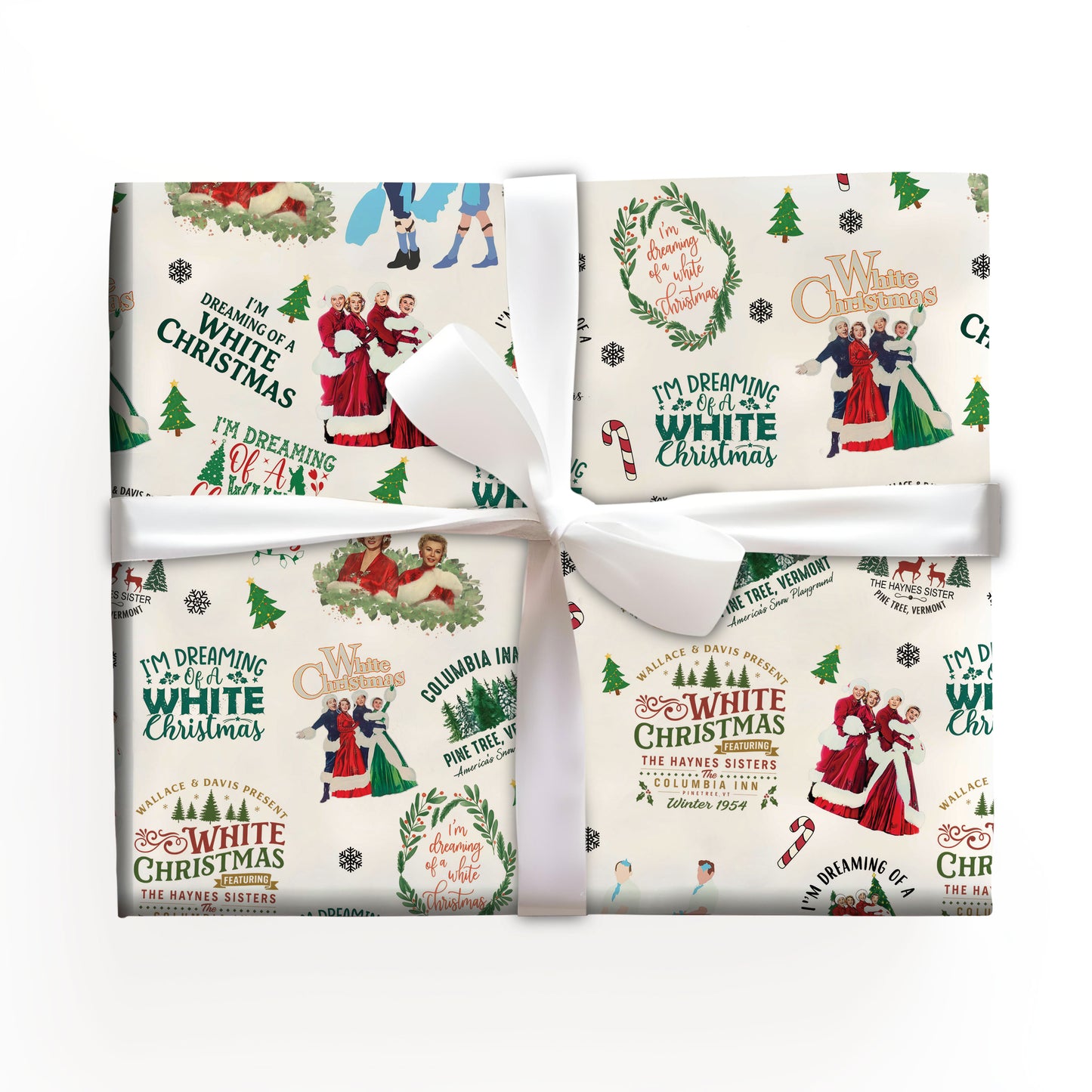 White Christmas Wrapping Paper Roll