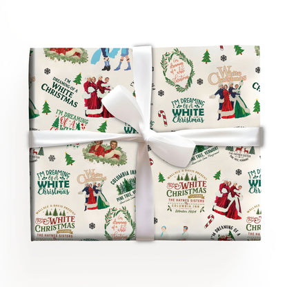 White Christmas Wrapping Paper Roll