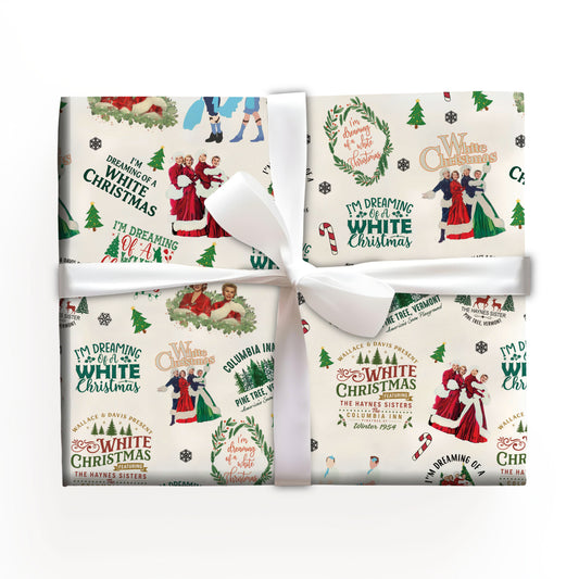 White Christmas Wrapping Paper Roll