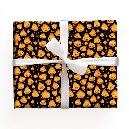 Cute Calcifer Studio Ghibli Wrapping Paper
