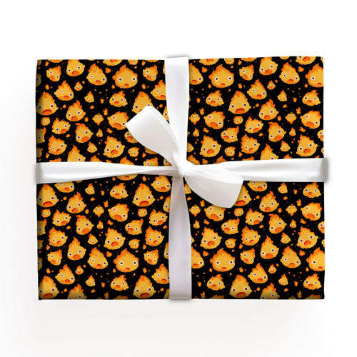 Cute Calcifer Studio Ghibli Wrapping Paper