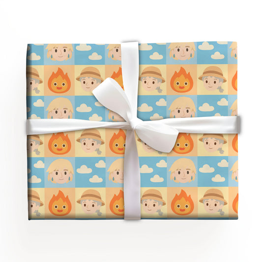 Howl's Moving Castle Calcifer Wrapping Paper