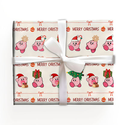 Pastel Kirby Gift Wrap, Nintendo Wrapping Paper for Kids