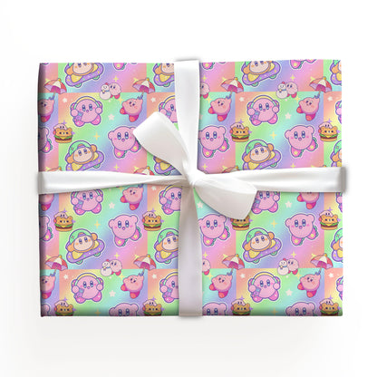 Kirby Star Wrapping Paper, Cute Holiday Gift Wrap