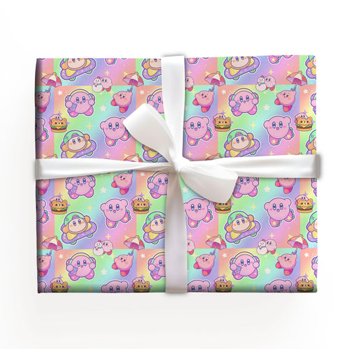 Kirby Star Wrapping Paper, Cute Holiday Gift Wrap