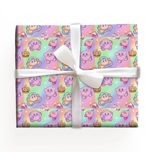 Kirby Star Wrapping Paper, Cute Holiday Gift Wrap